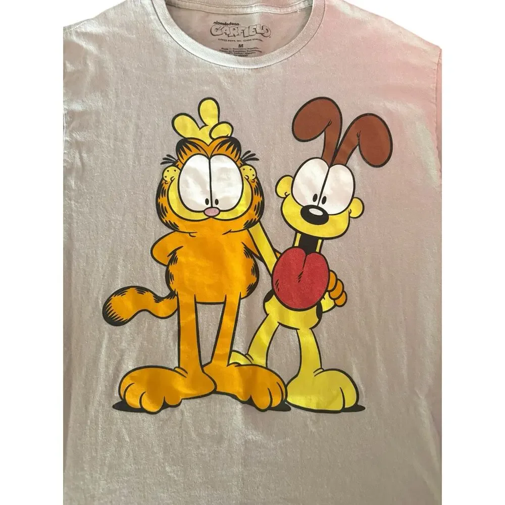 Garfield & Odie Beige Graphic Tee | Men’s Medium | Nickelodeon Cartoon Shirt - Picture 3 of 7
